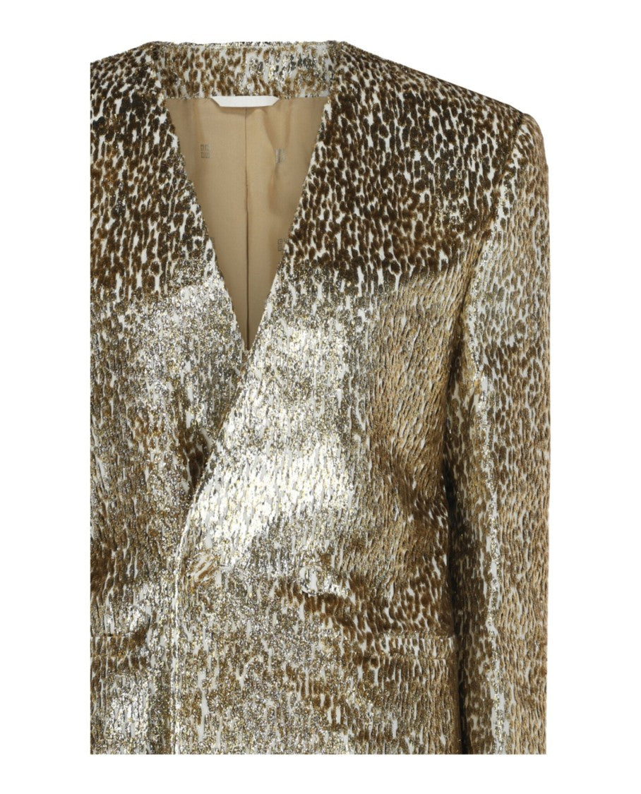 Givenchy Animal Print Single-Breasted Blazer