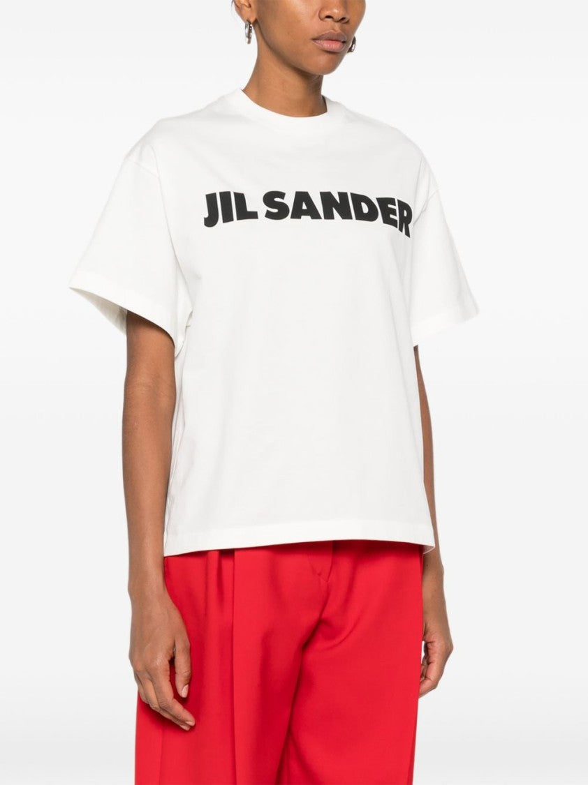 Jil Sander White Crew Neck Cotton T-Shirt