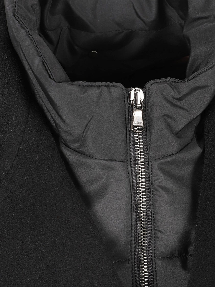 Barba Double-Breasted Structured Coat With Wide Lapel Collar