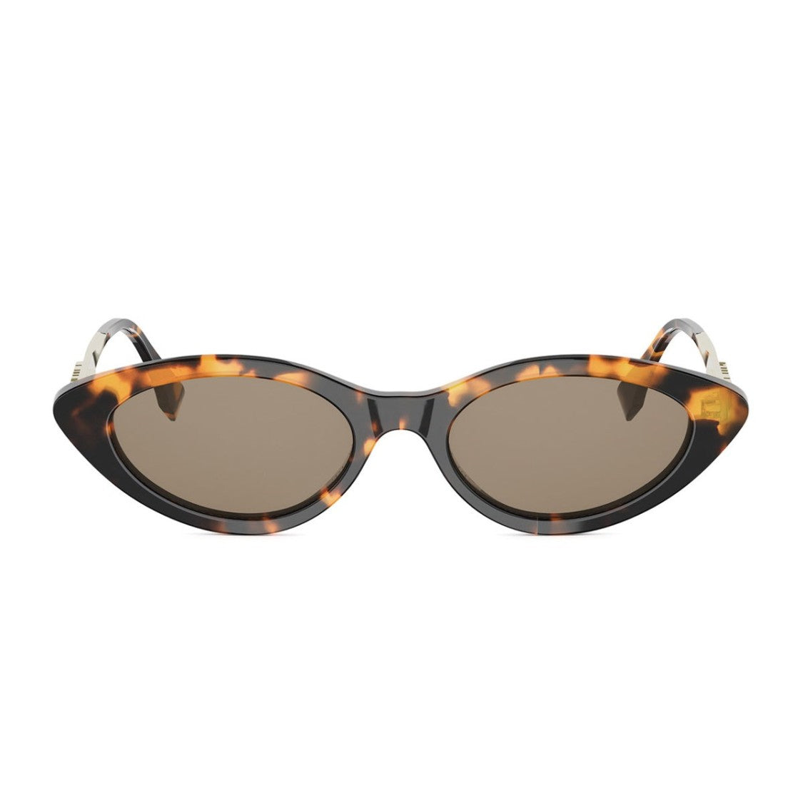 Fendi Havana Fendigraphy Acetate Oval Sunglasses