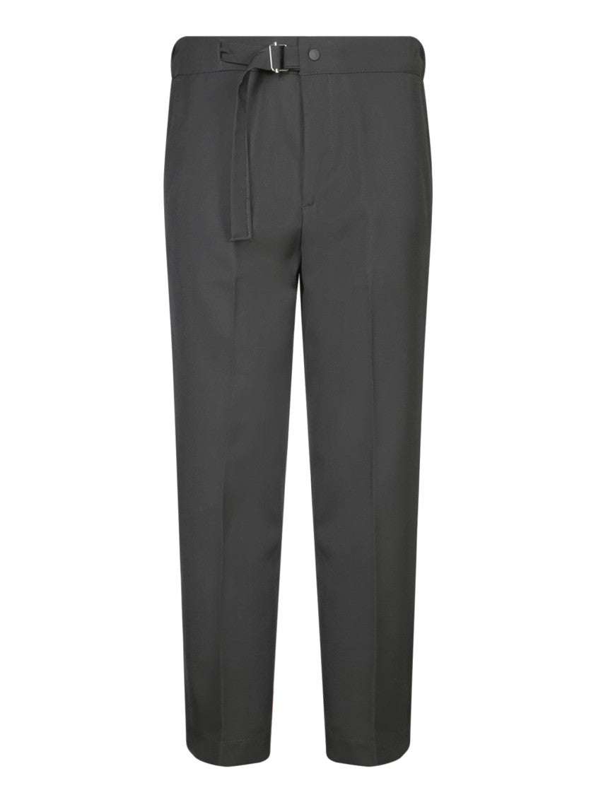 Costumein Tailored Black Trousers With Adjustable Belt And Elastic Waistband