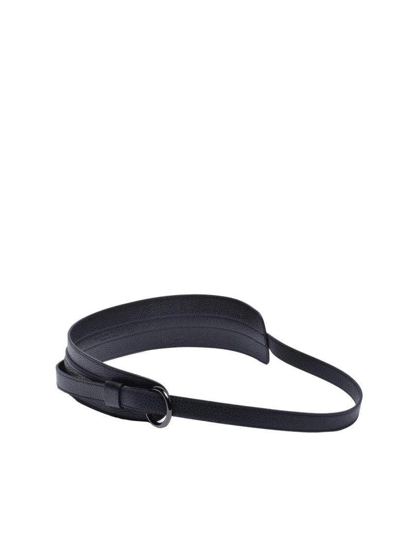 Fabiana Filippi Black Narrow Leather Belt