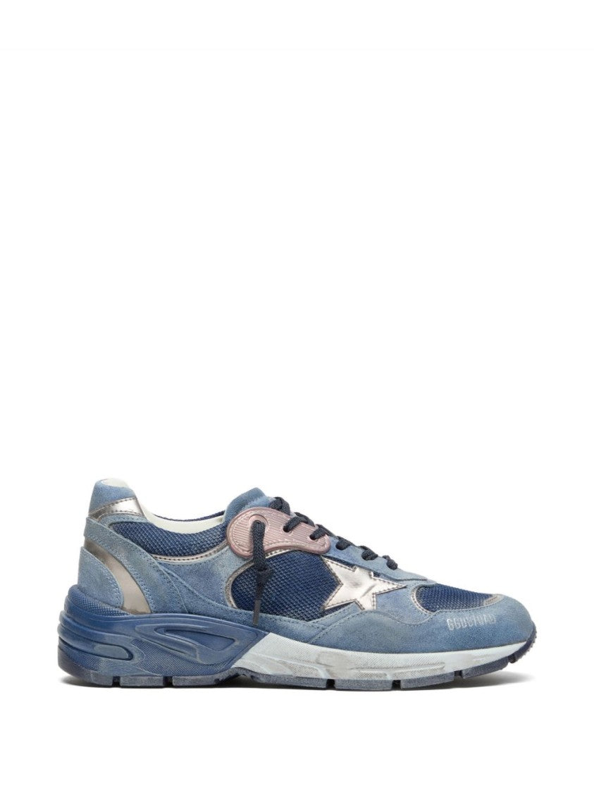 Golden Goose Textured Mesh Suede Metallic Silk Nylon Sneakers