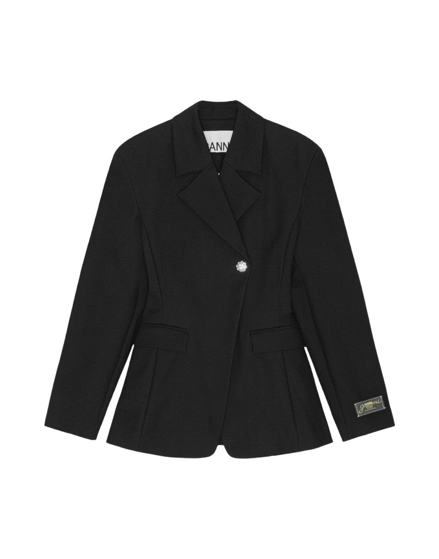 Ganni Structured Black Tailored Jacket With Elegant Silhouette