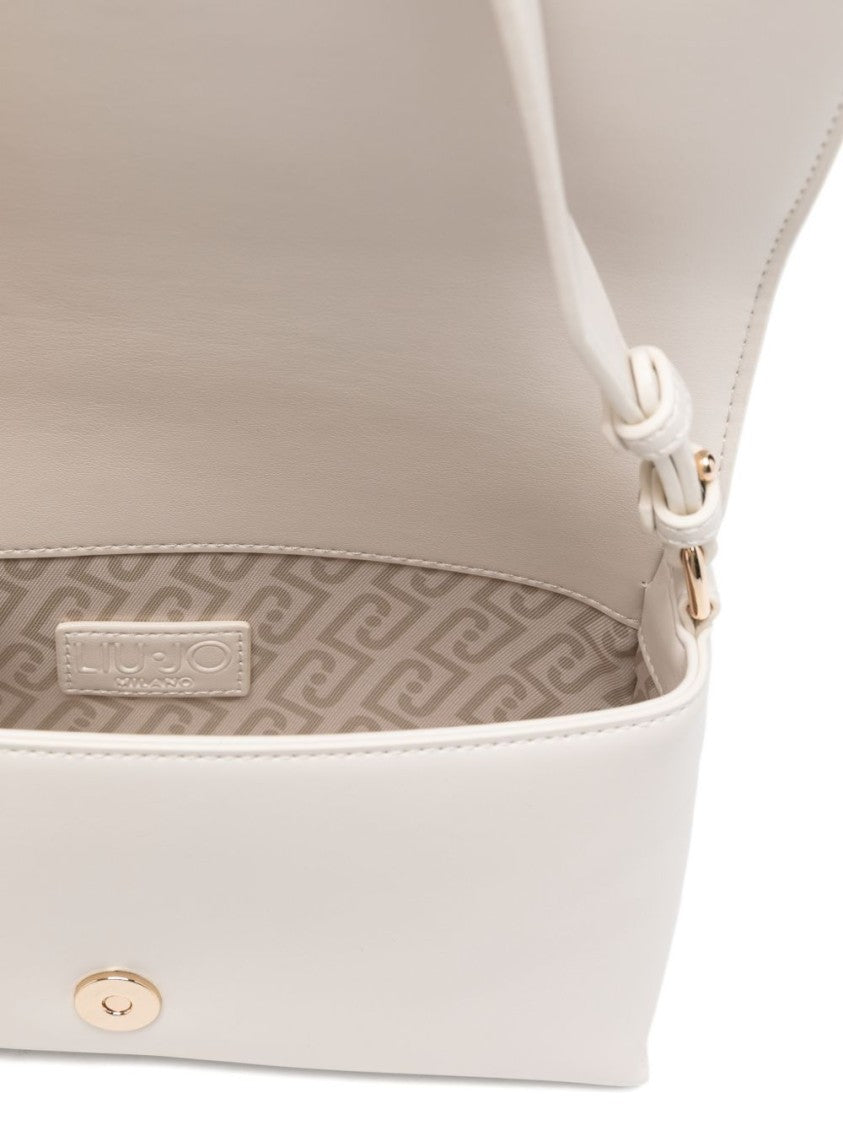 Liu Jo Rectangular Beige Shoulder Bag With Gold-Tone Accents