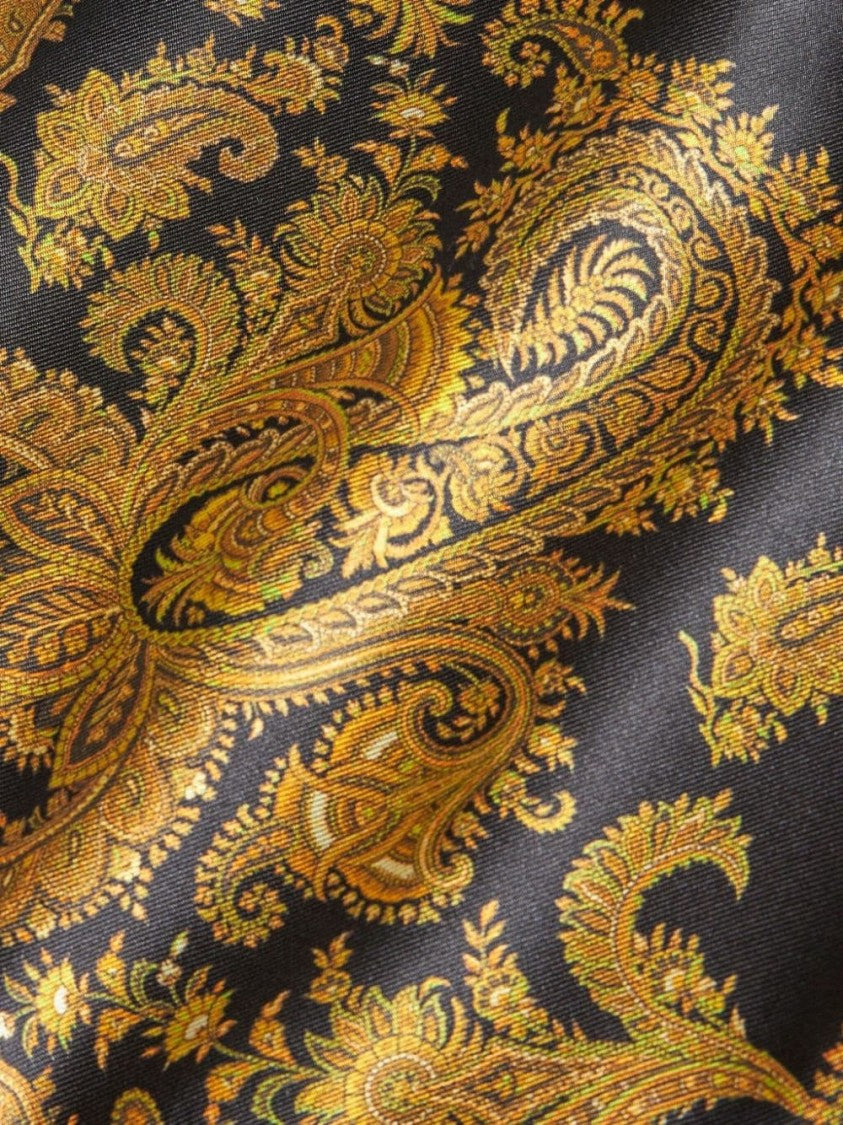 Etro Black Midi Dress With Paisley Detailing