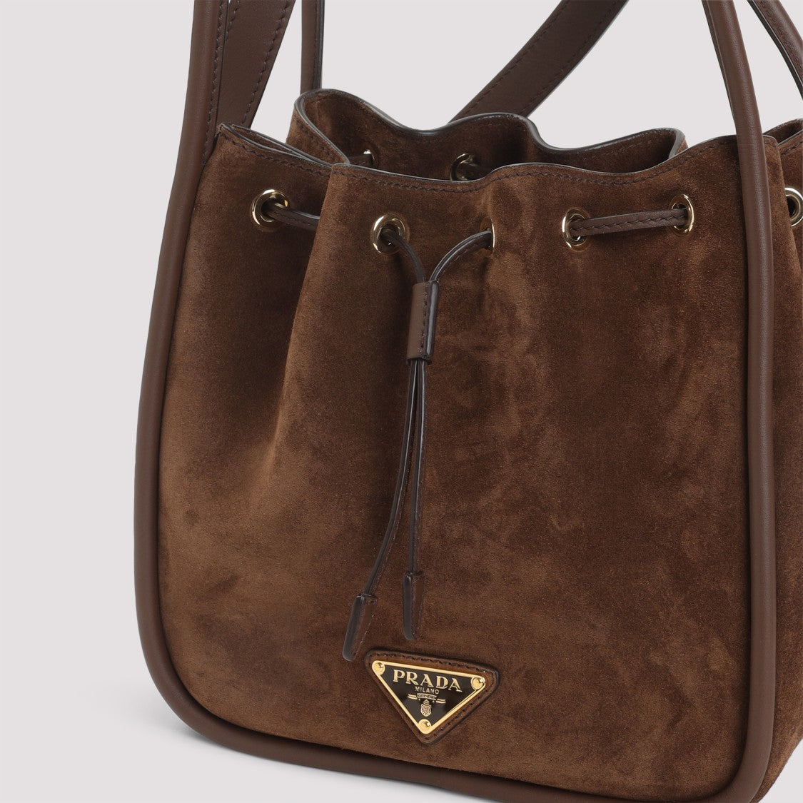 Prada Darling Brown Suede Leather Handbag