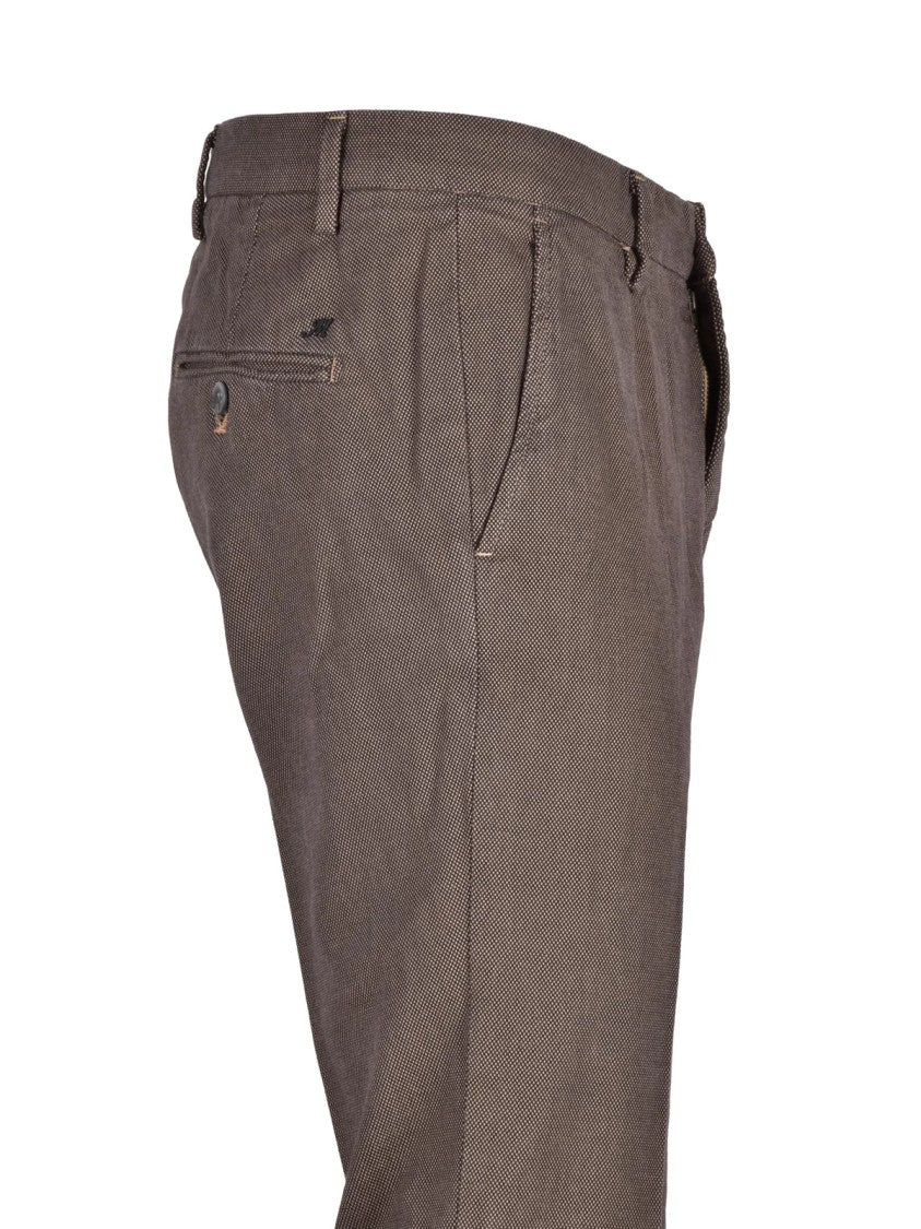 Mason's Brown Stretch Cotton-Blend Pants
