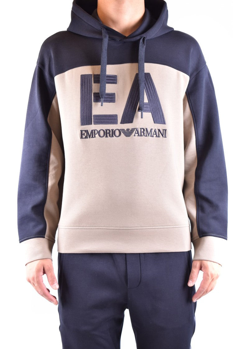 Emporio Armani Two-Tone Sweatshirt With Embroidered Logo