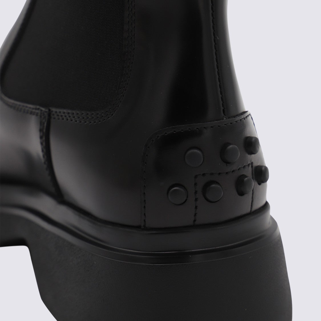 Tod's Chunky Sole Black Leather Slip-On Boots