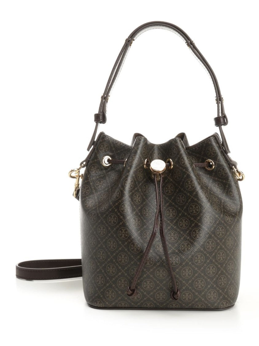 Tory Burch T Monogram Coated Canvas Bucket Bag