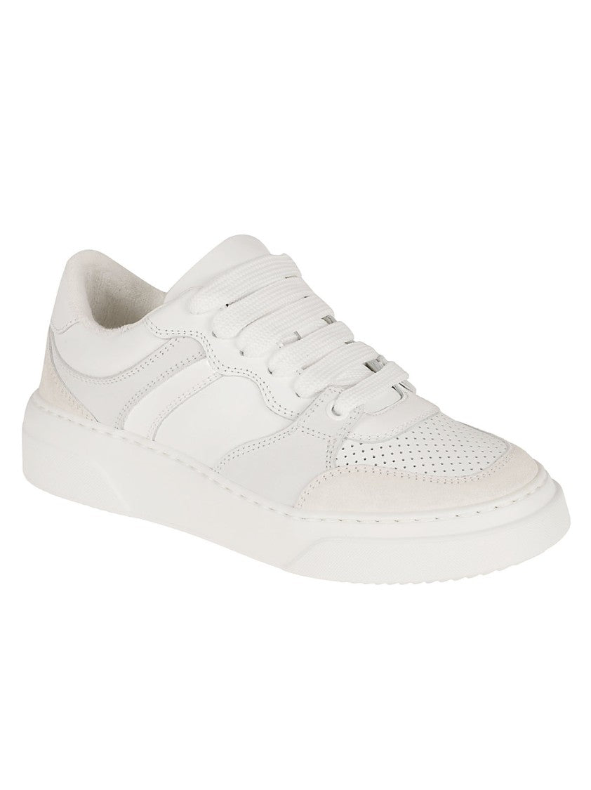 Dsquared2 White Leather Sneakers With Padded Collar
