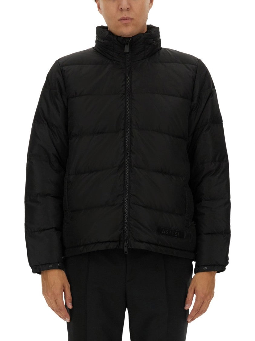 Aspesi Classic Black Nylon Down Jacket