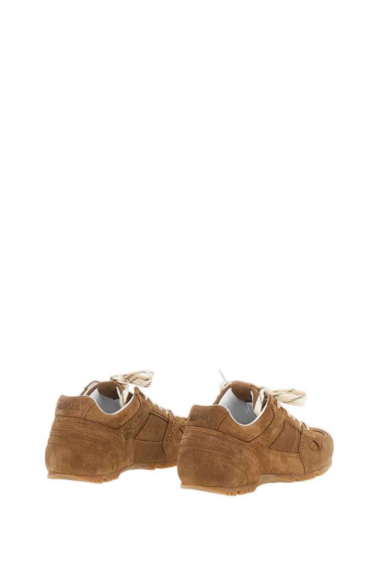 Alohas Brown Suede Lace-Up Sneakers