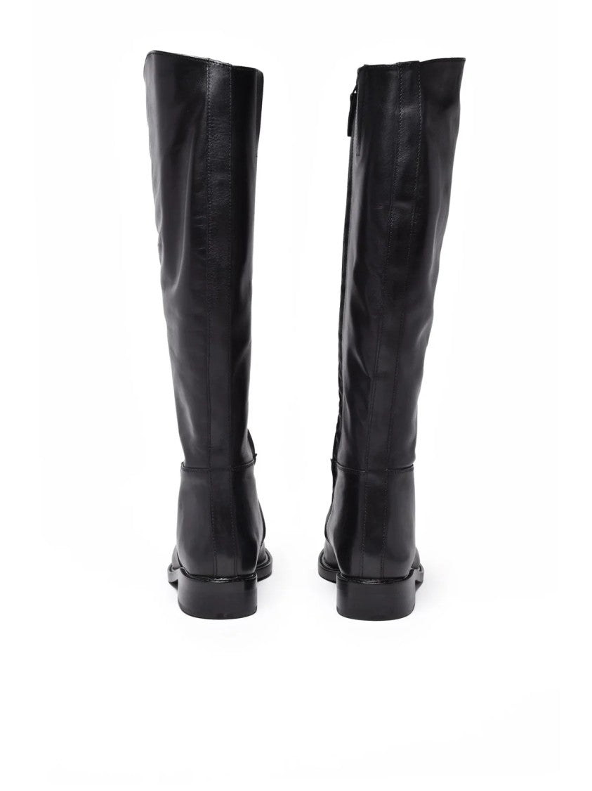 Metisse Black Leather Boots