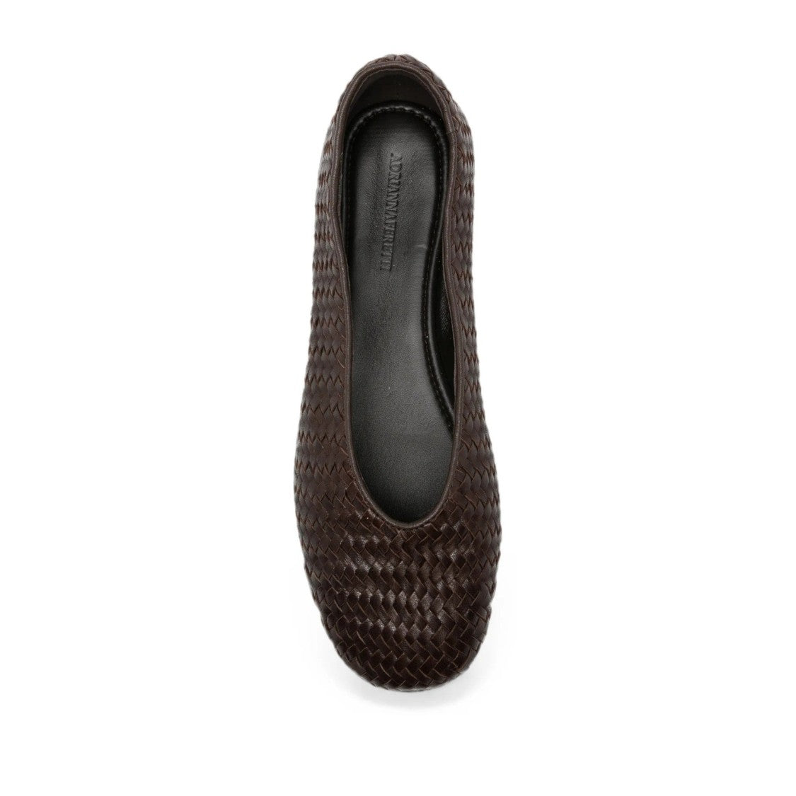 Adrianna Feretti Brown Woven Rounded Toe Leather Flats