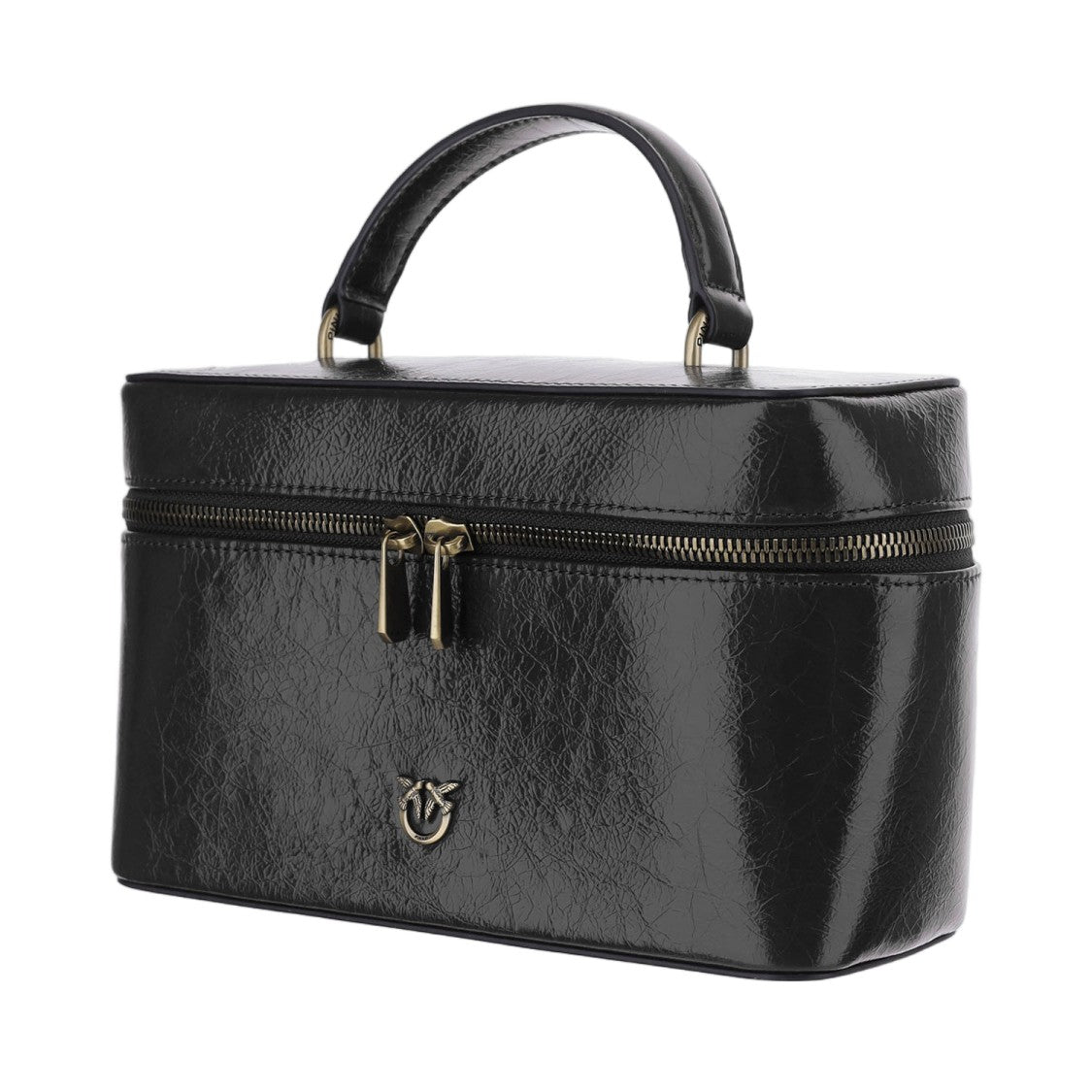 Pinko Black Love Birds Lambskin Vanity Bag