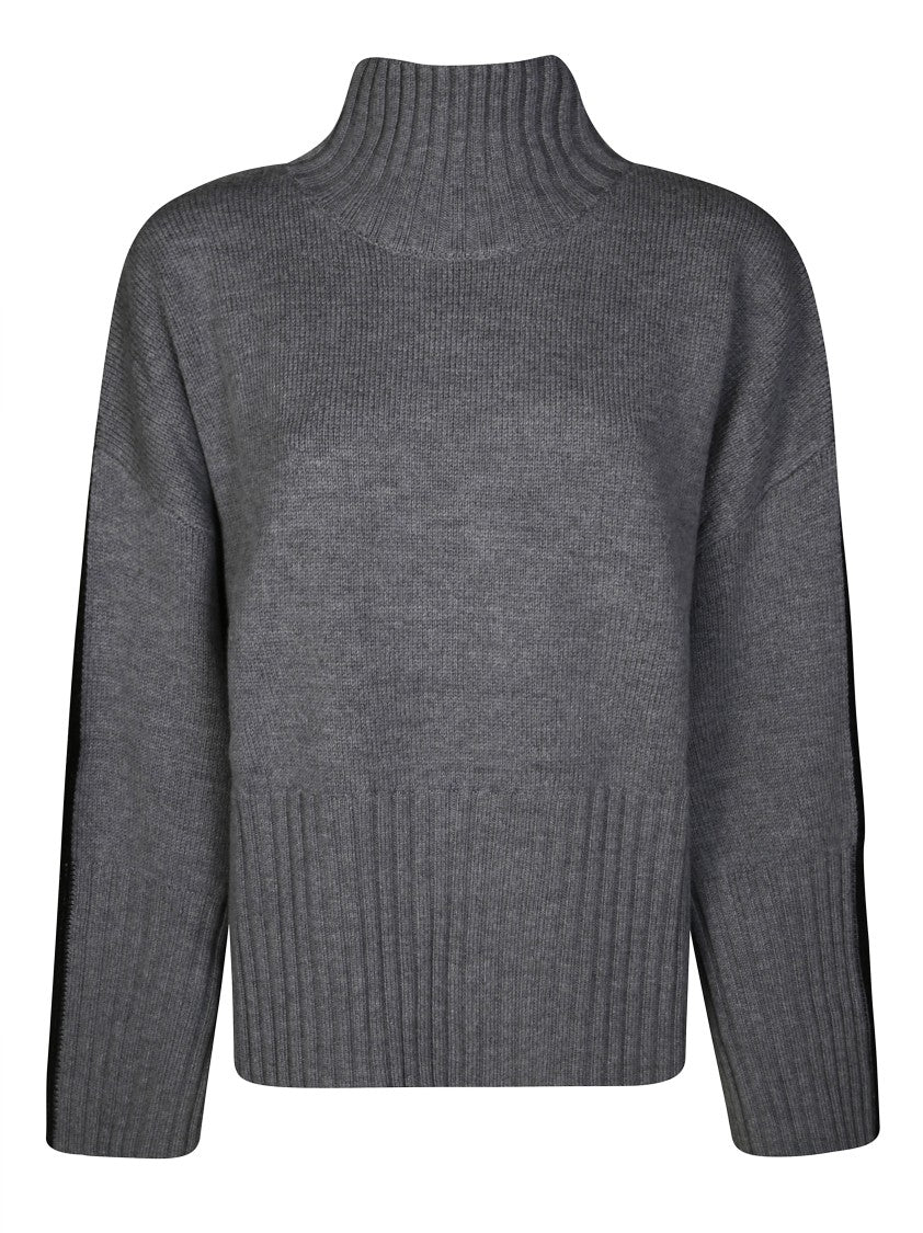 Pinko Oversized Turtleneck Sweater With Black Piping Details