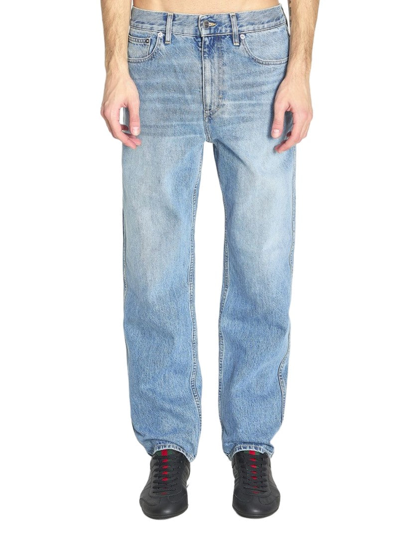 Gucci Relaxed Fit Light Blue Denim Trousers