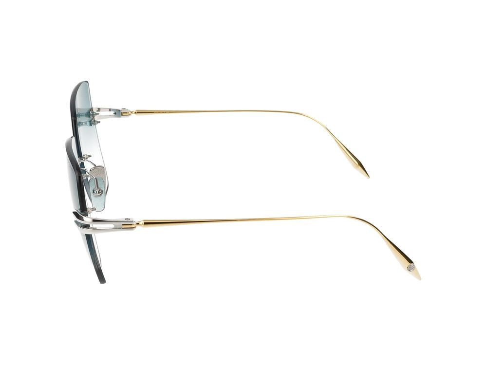 Dita Rimless Silver Oversized Gradient Lens Sunglasses
