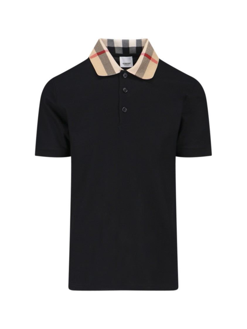 Burberry 'Check' Polo – Black