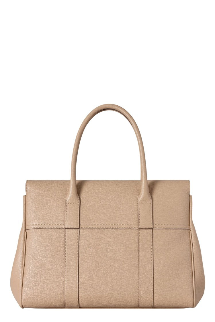 Mulberry Beige Bayswater Small Classic Grain Padlock Leather Handbag