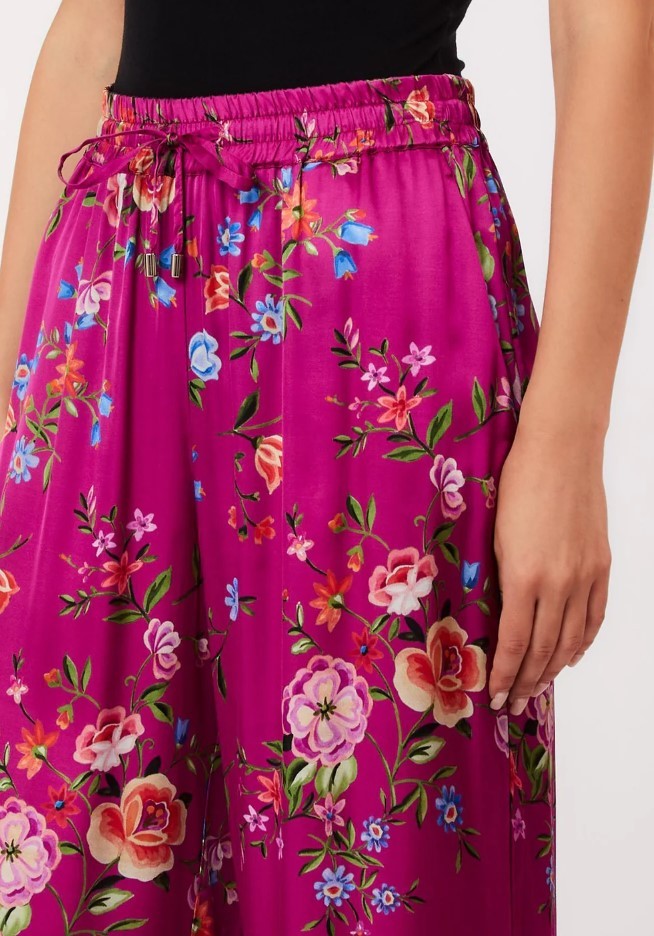 Liu Jo Viscose Satin Elastic Waist Palazzo Trousers