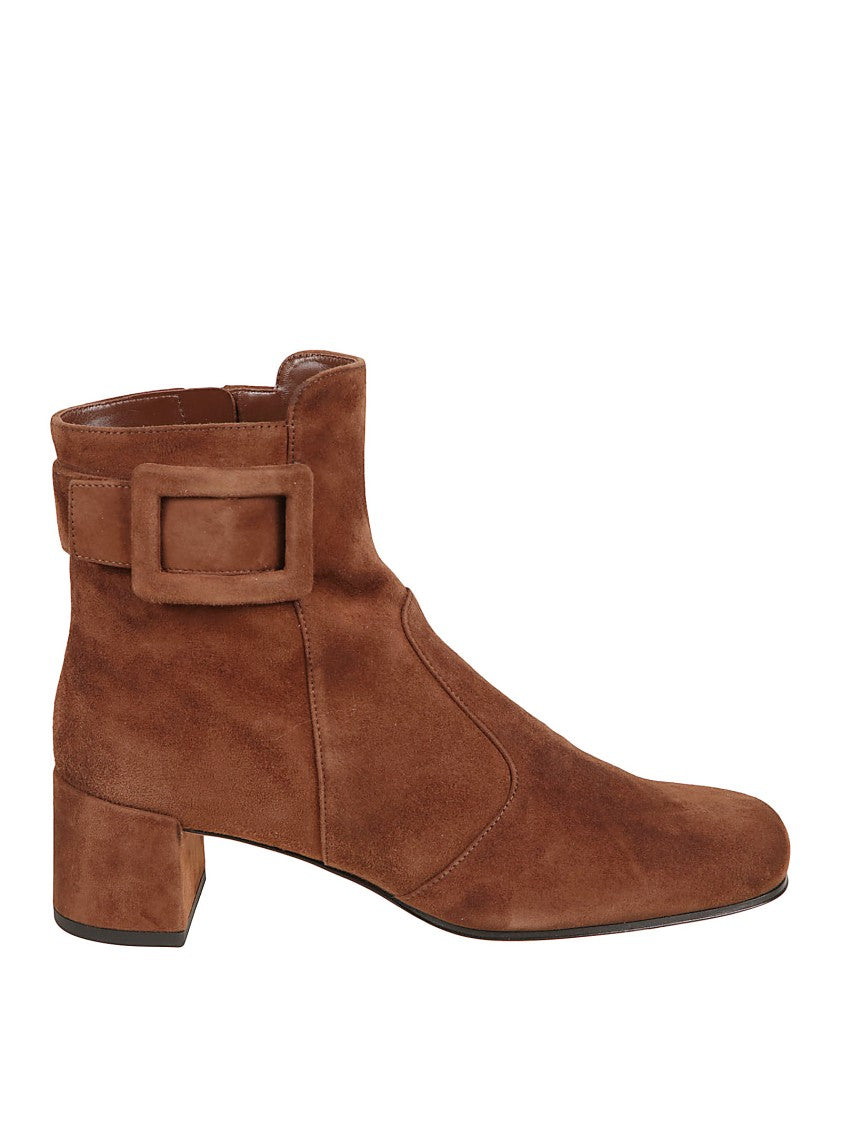 Roger Vivier Rich Brown Suede Ankle Boots