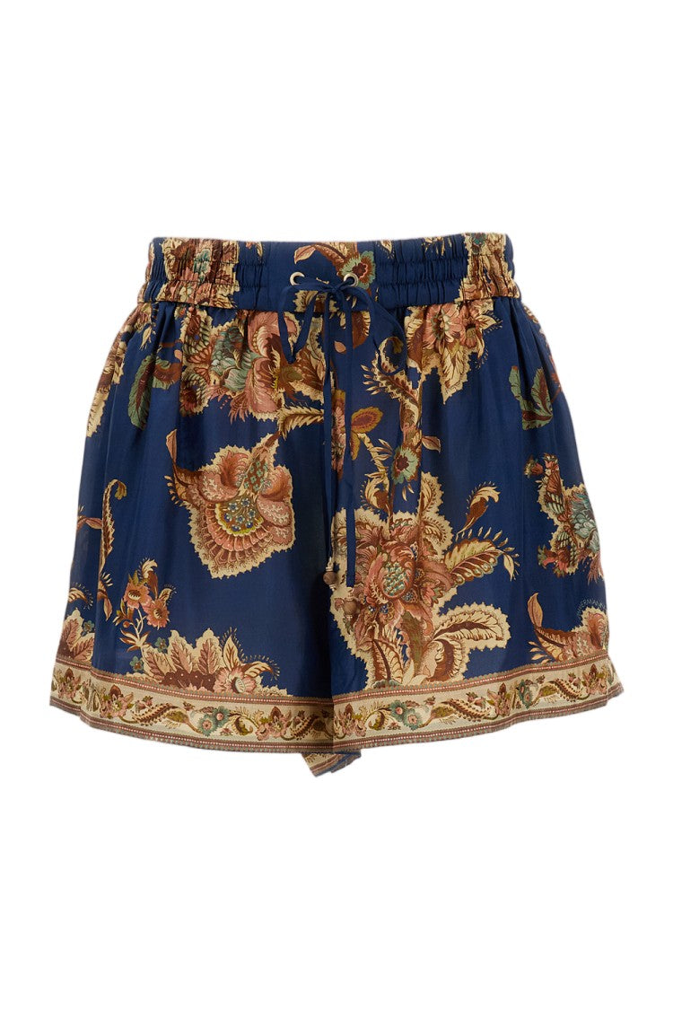 Zimmermann Multicolor Aster Relaxed Silk Shorts