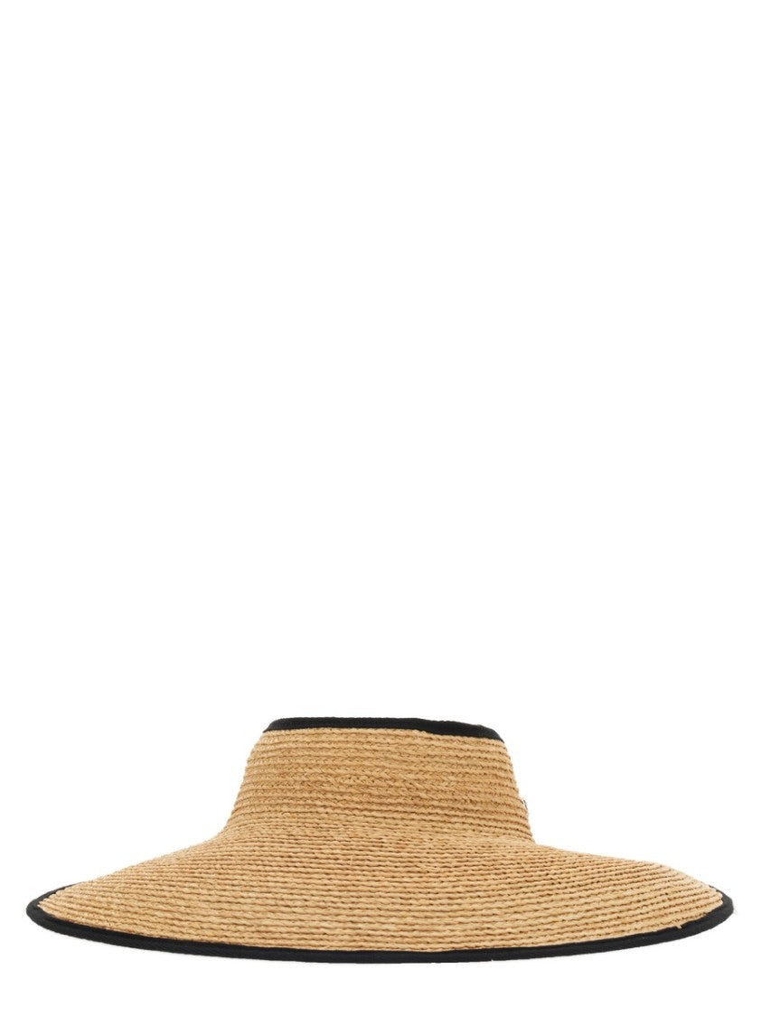 Helen Kaminski Never Woven Raffia Wide-Brim Visor Hat