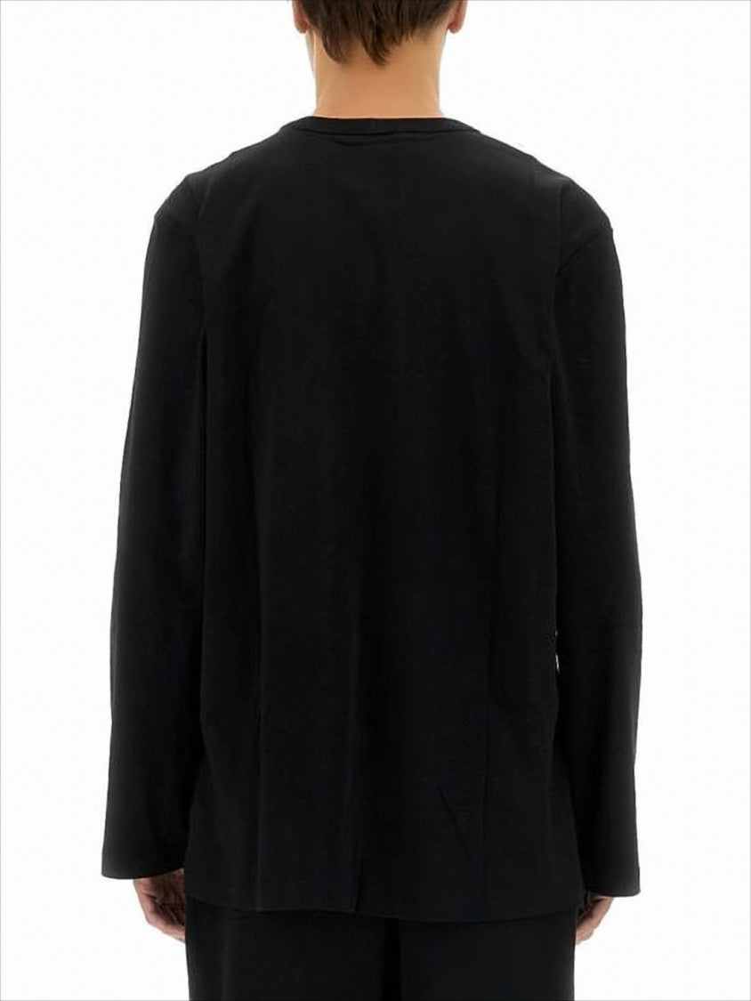 Helmut Lang Long-Sleeve Black T-Shirt With Tonal Branding