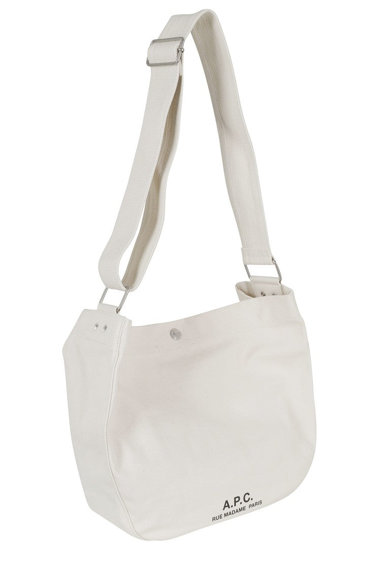 A.P.C. Ivory Besace Journal Adjustable-Strap Cotton-Blend Shoulder Bag