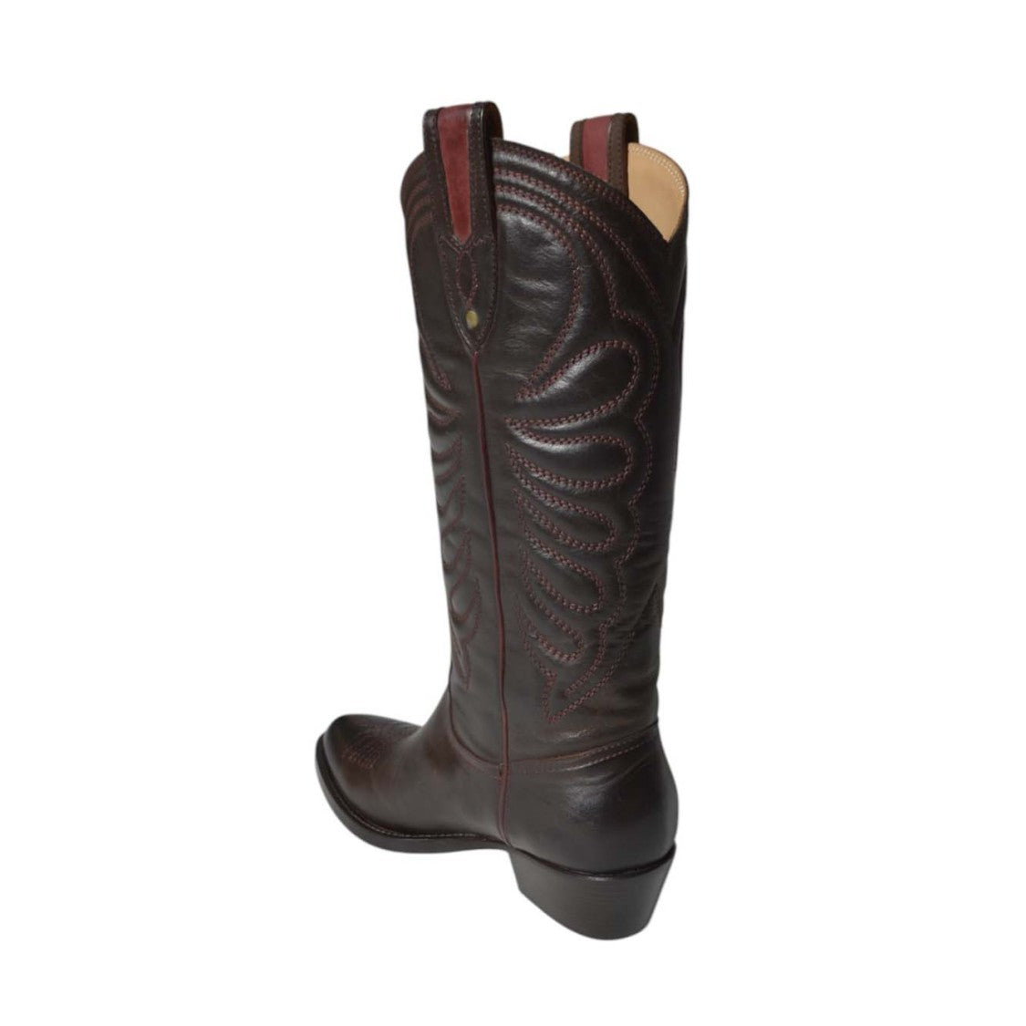 Paola D'arcano Dark Brown Leather Ohio Cowboy Boots