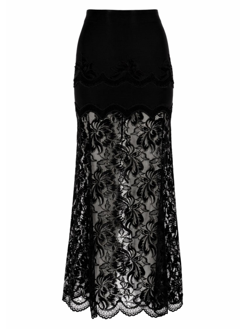 Rabanne Lace Polyamide Flared Midi Skirt