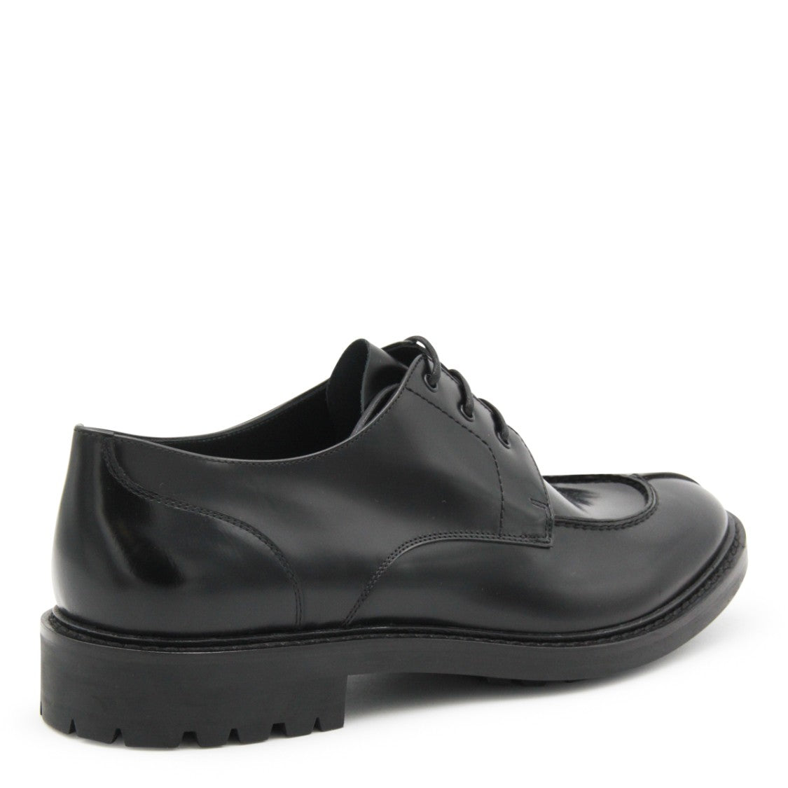 Saint Laurent Black Leather Lace Up Loafers