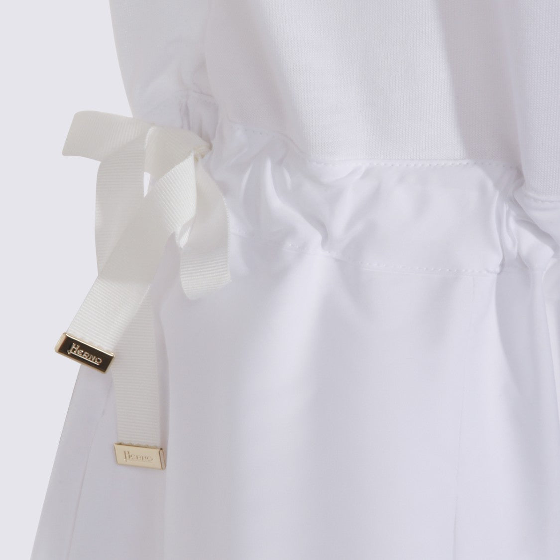 Herno Fitted Bodice Dress With Flared Skirt And Adjustable Ties