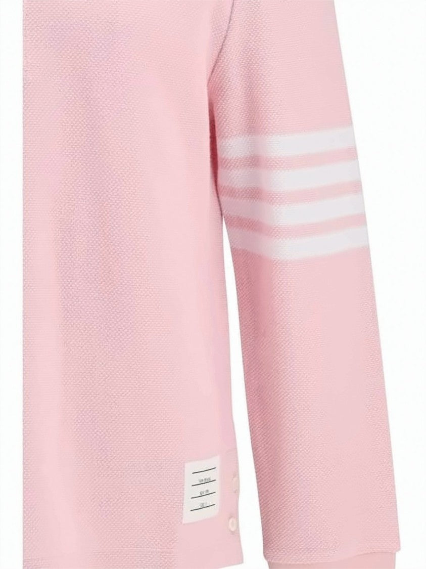 Thom Browne Textured Piqué Long Sleeve Polo Shirt