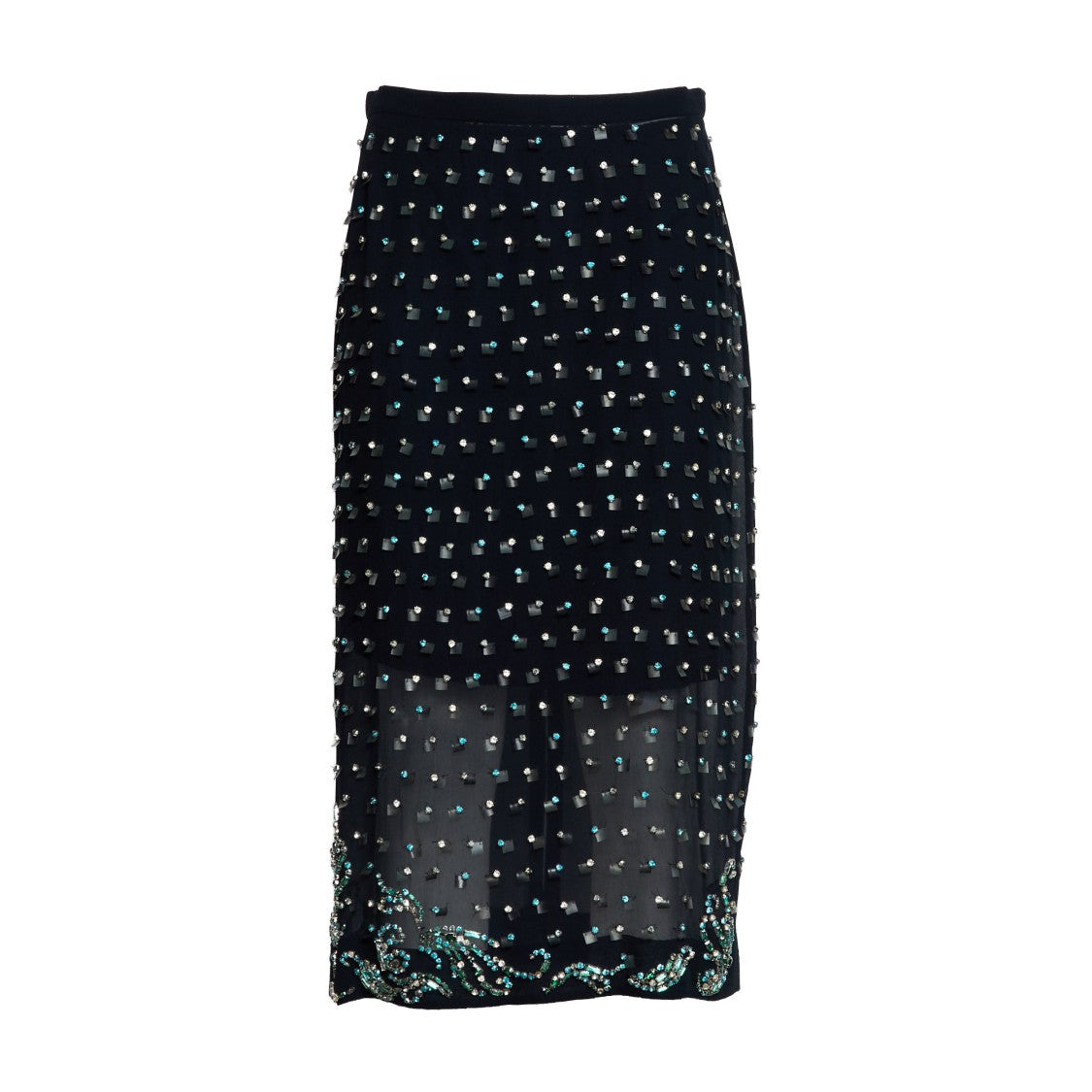 Dries Van Noten Sokna Emb Jewel Embellished Mini Skirt
