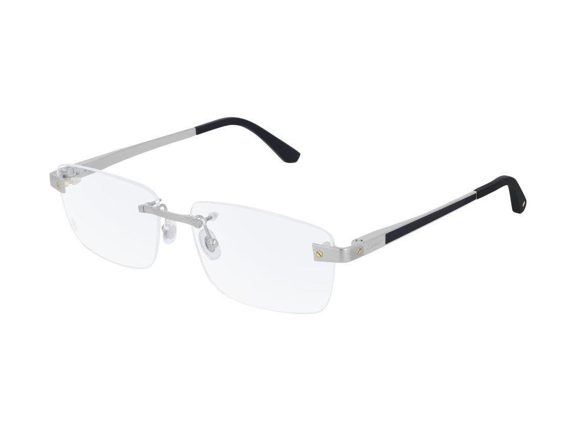 Cartier Gold Ct0201o Metal Rimless Rectangular Eyeglasses