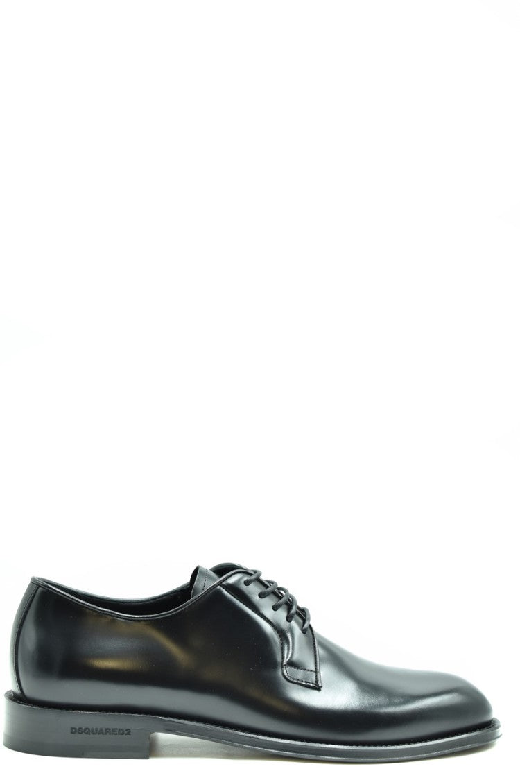 Dsquared2 Lace-Up Black Leather Shoes Polished Silhouette