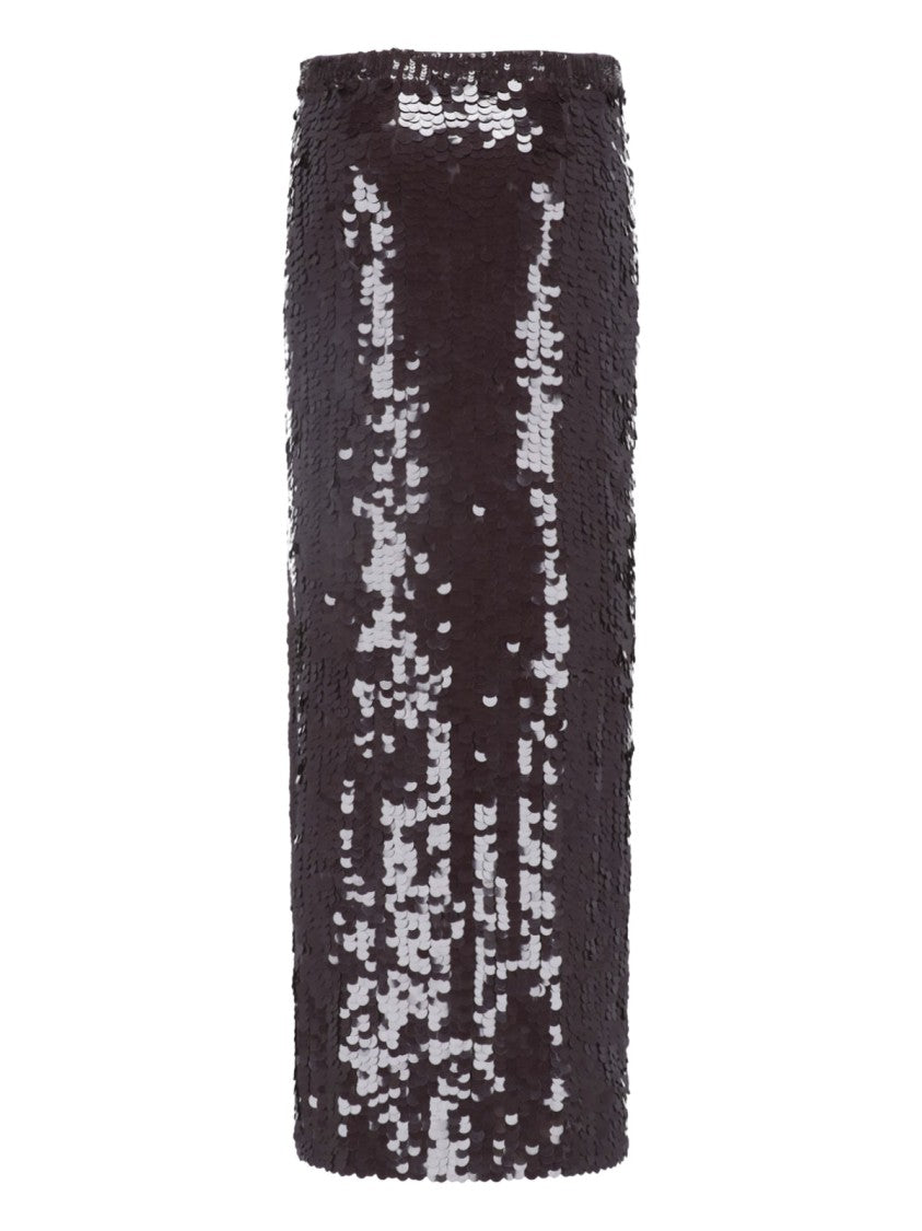 Parosh Maxi Skirt With All-Over Sequin Embellishment