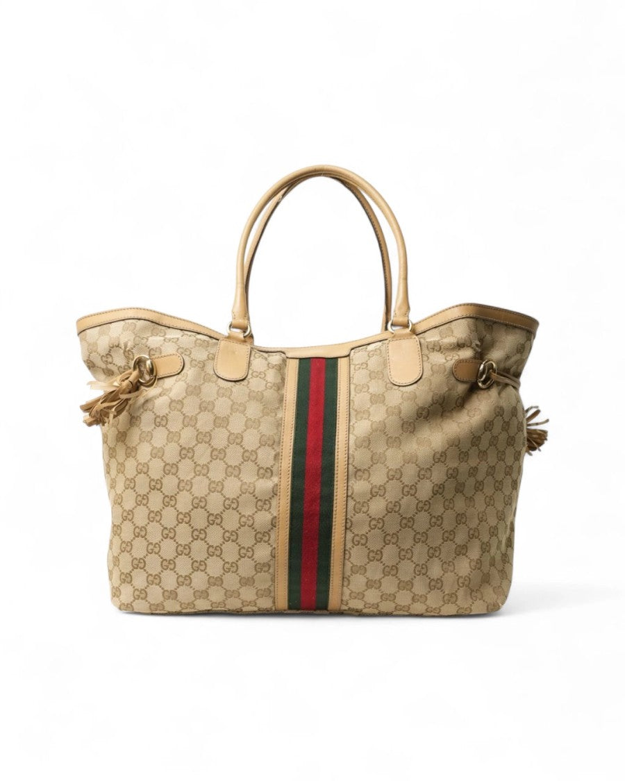 Gucci Xxl Web Gg Supreme Beige Shopper