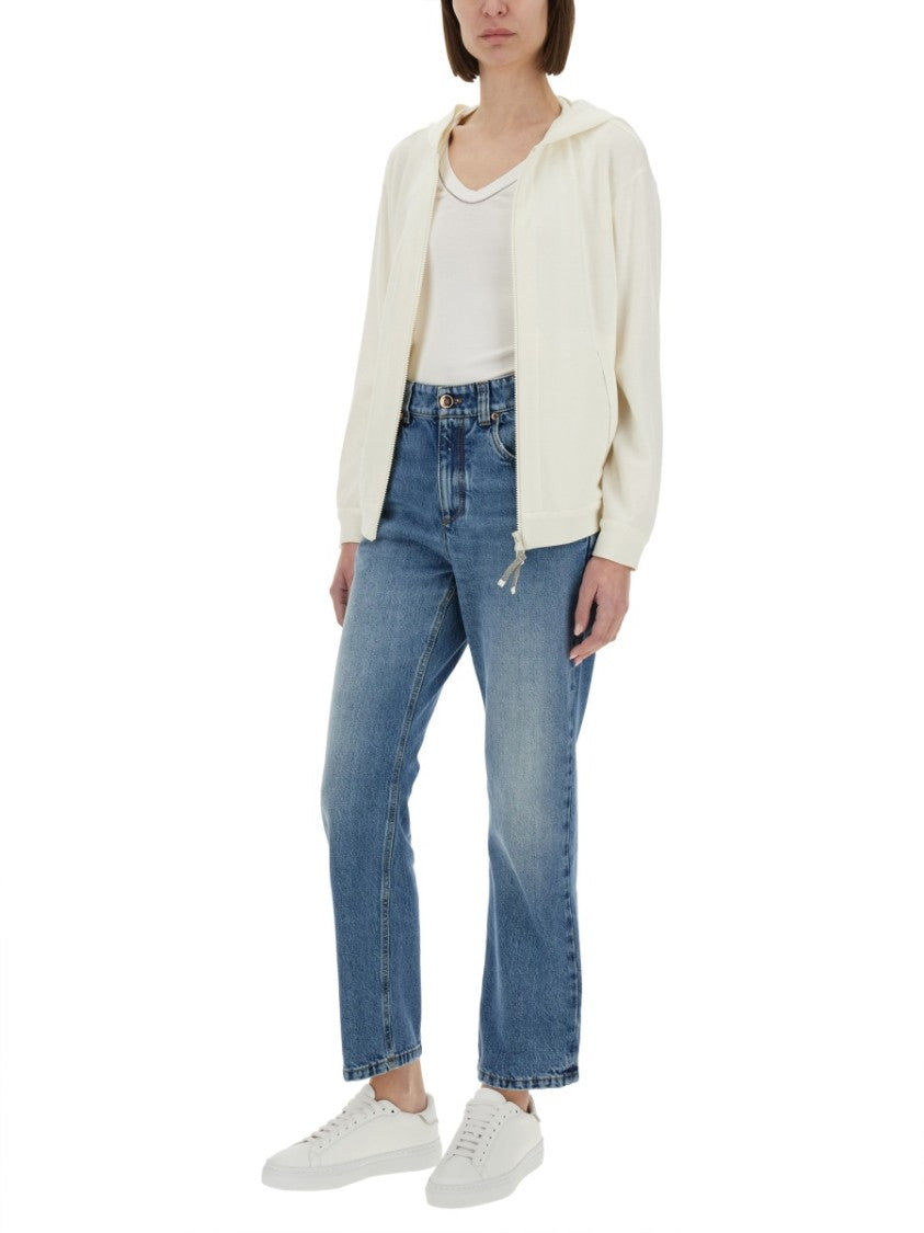 Brunello Cucinelli Cotton And Silk Interlock Topwear