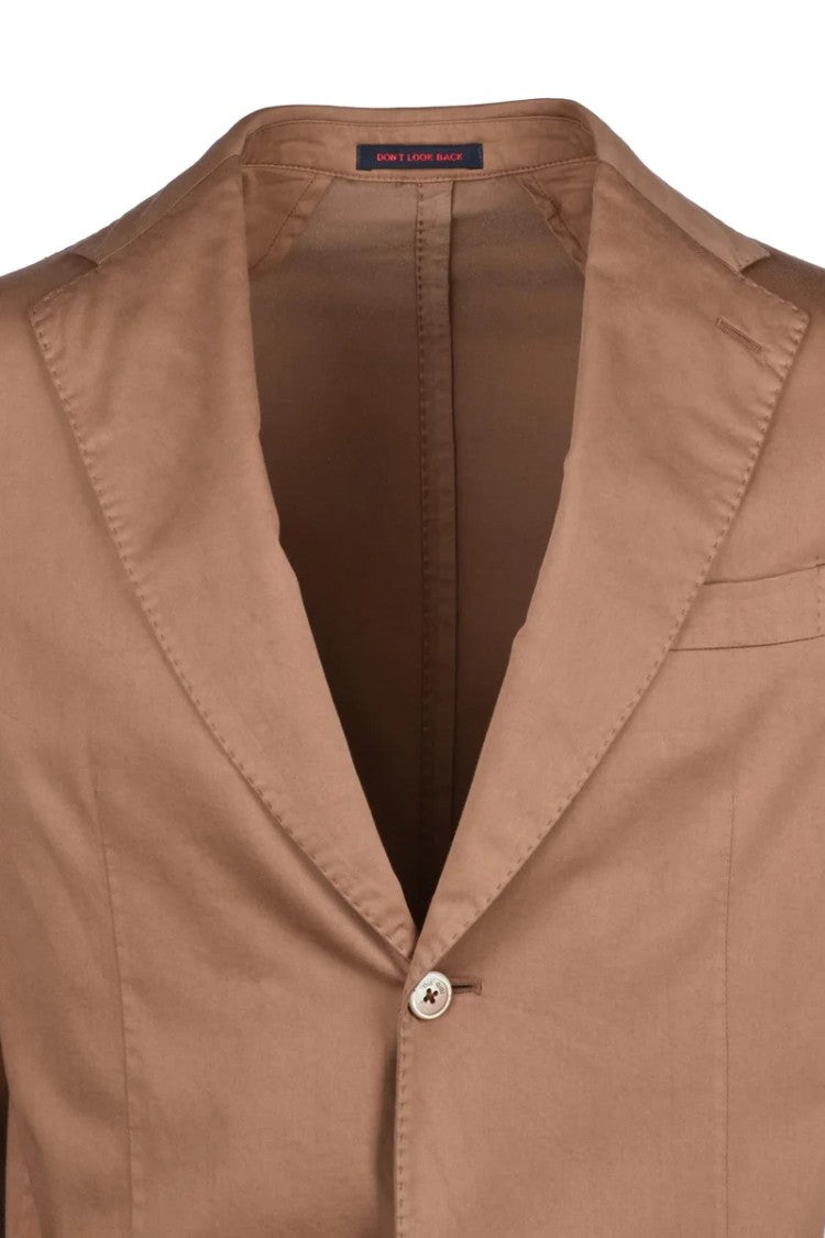 The Gigi Rounded Jacket Cotton Stretch - Brown