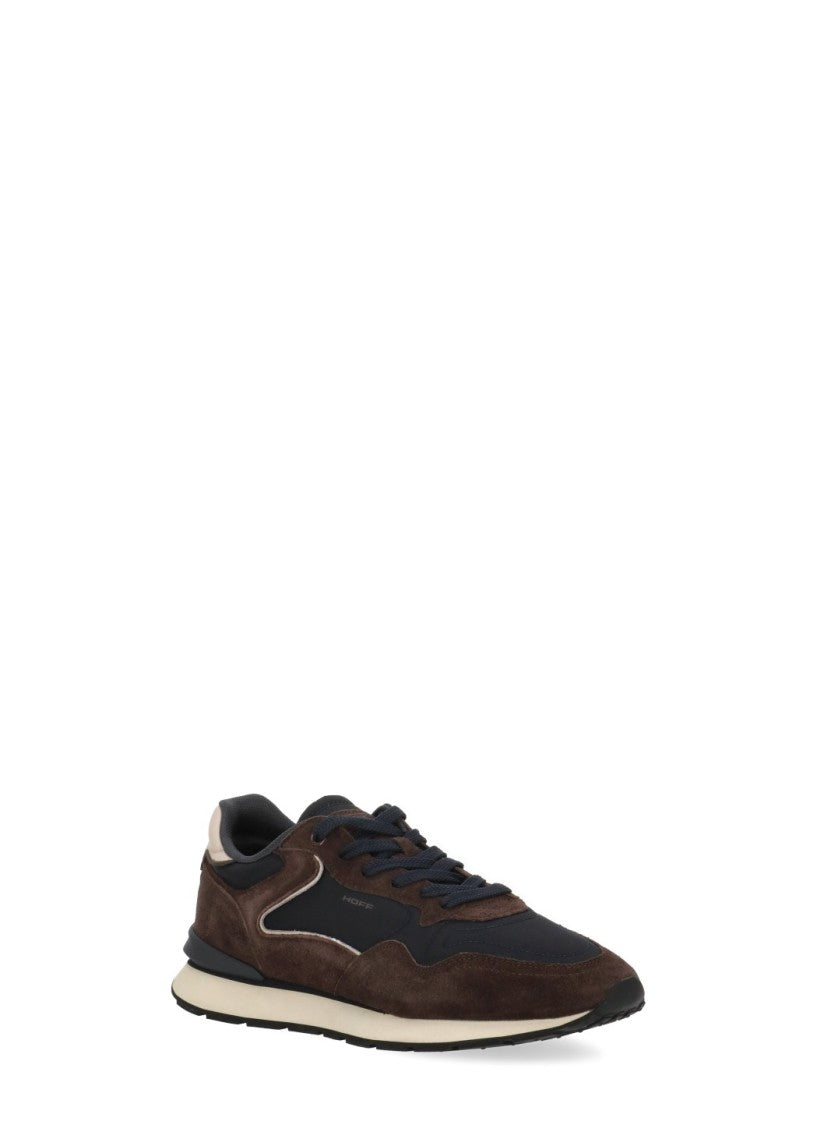 Hoff Brown Low-Top Nylon-Suede Sneakers