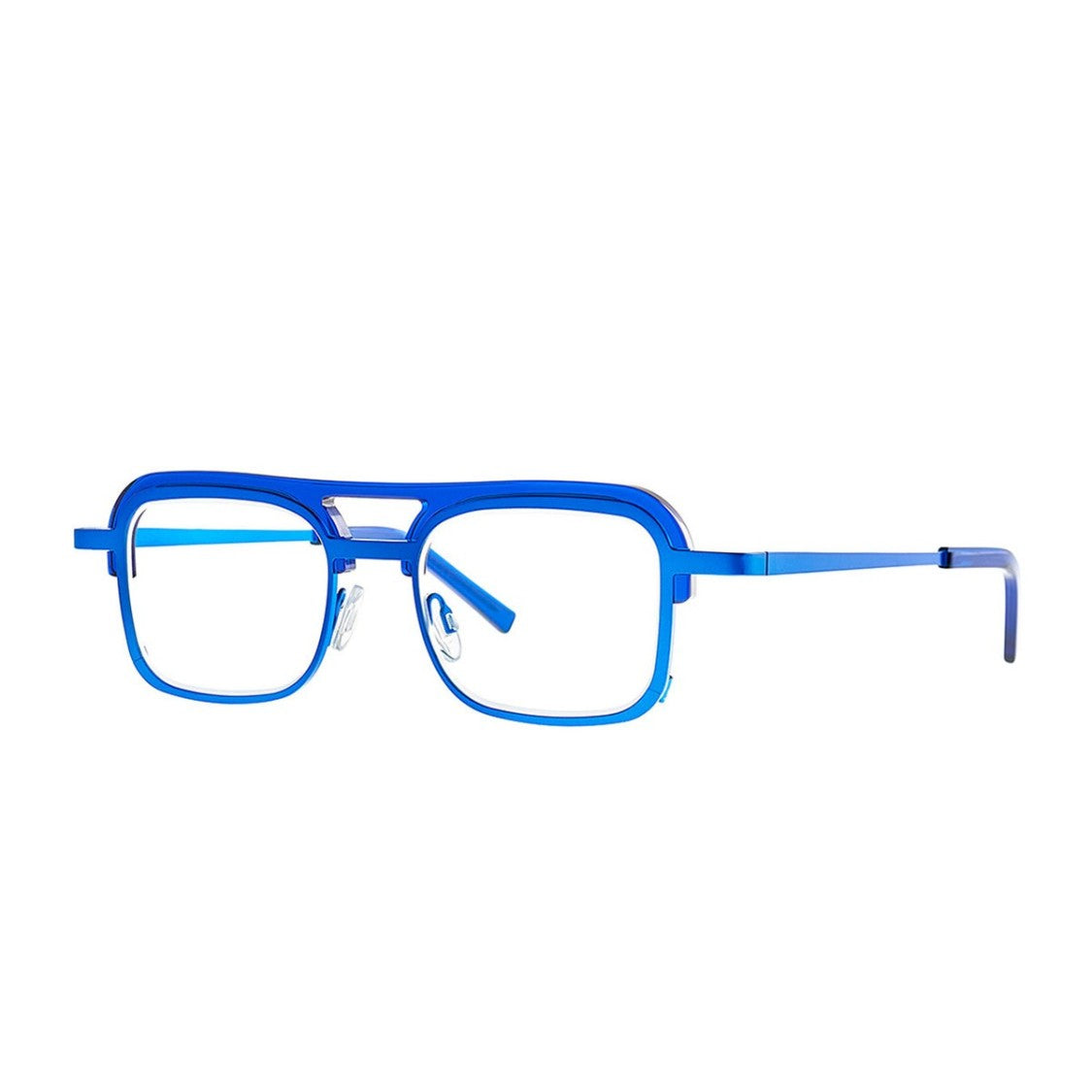 Theo Eyewear Blue Mint Matcha Titanium Pilot Sunglasses
