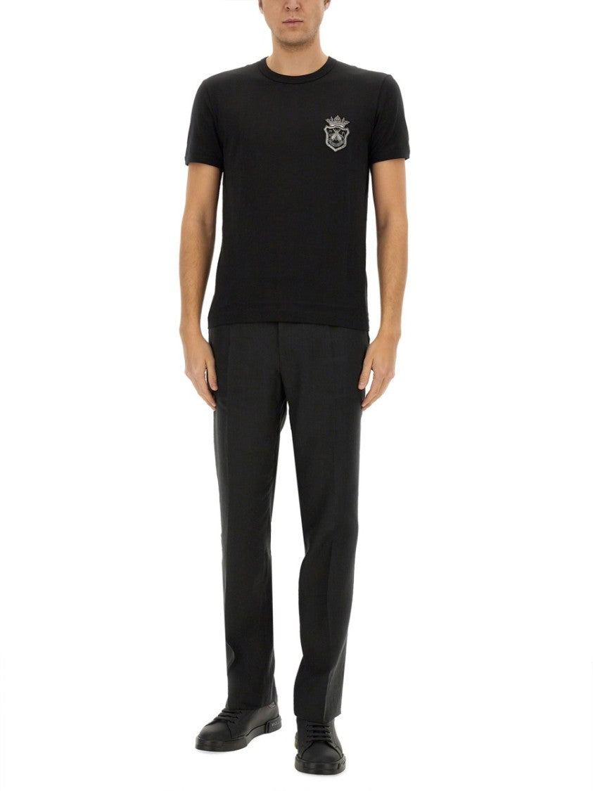 Dolce & Gabbana Cotton T-Shirt With Heraldic Patch