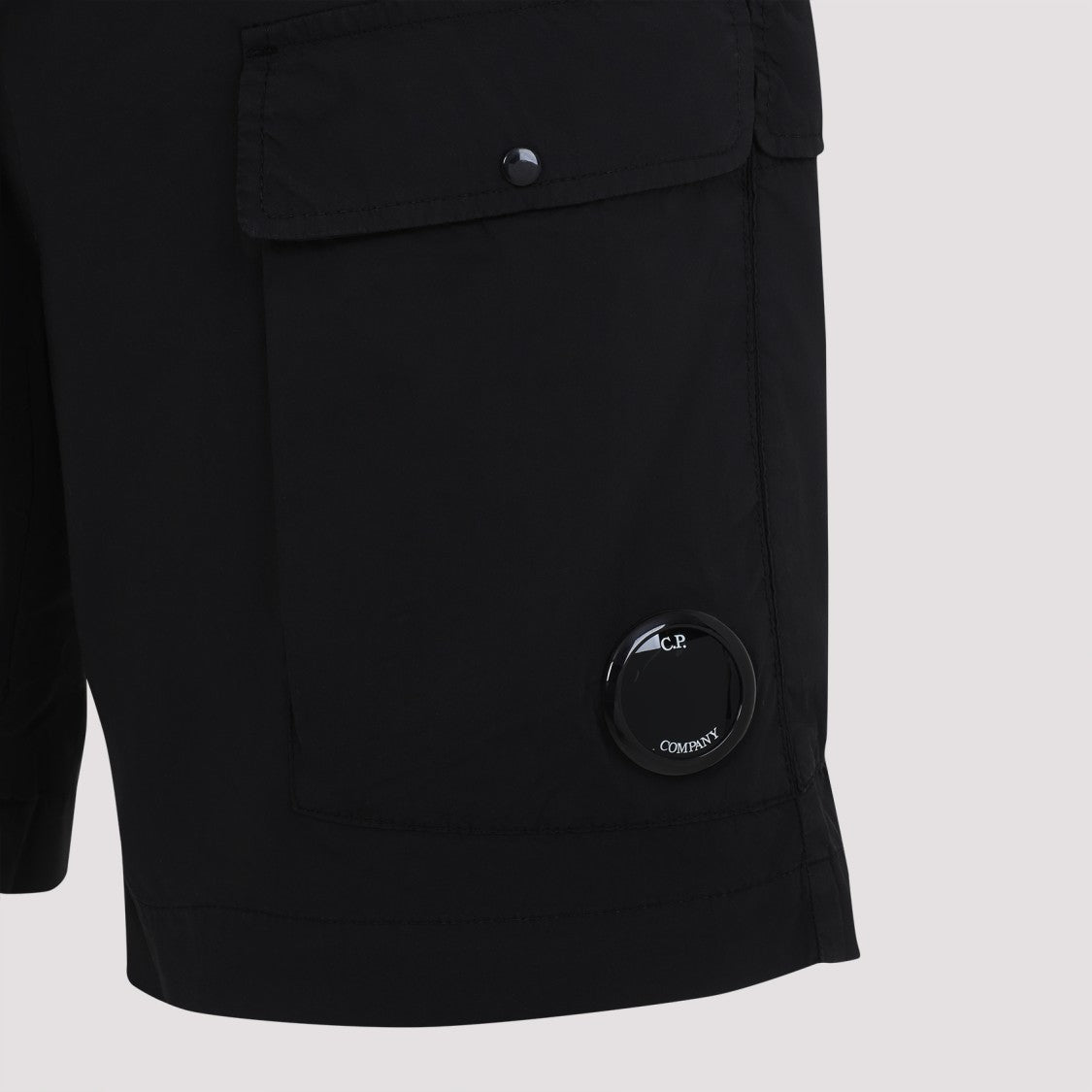 C.P. Company Cargo Black Cotton Bermuda