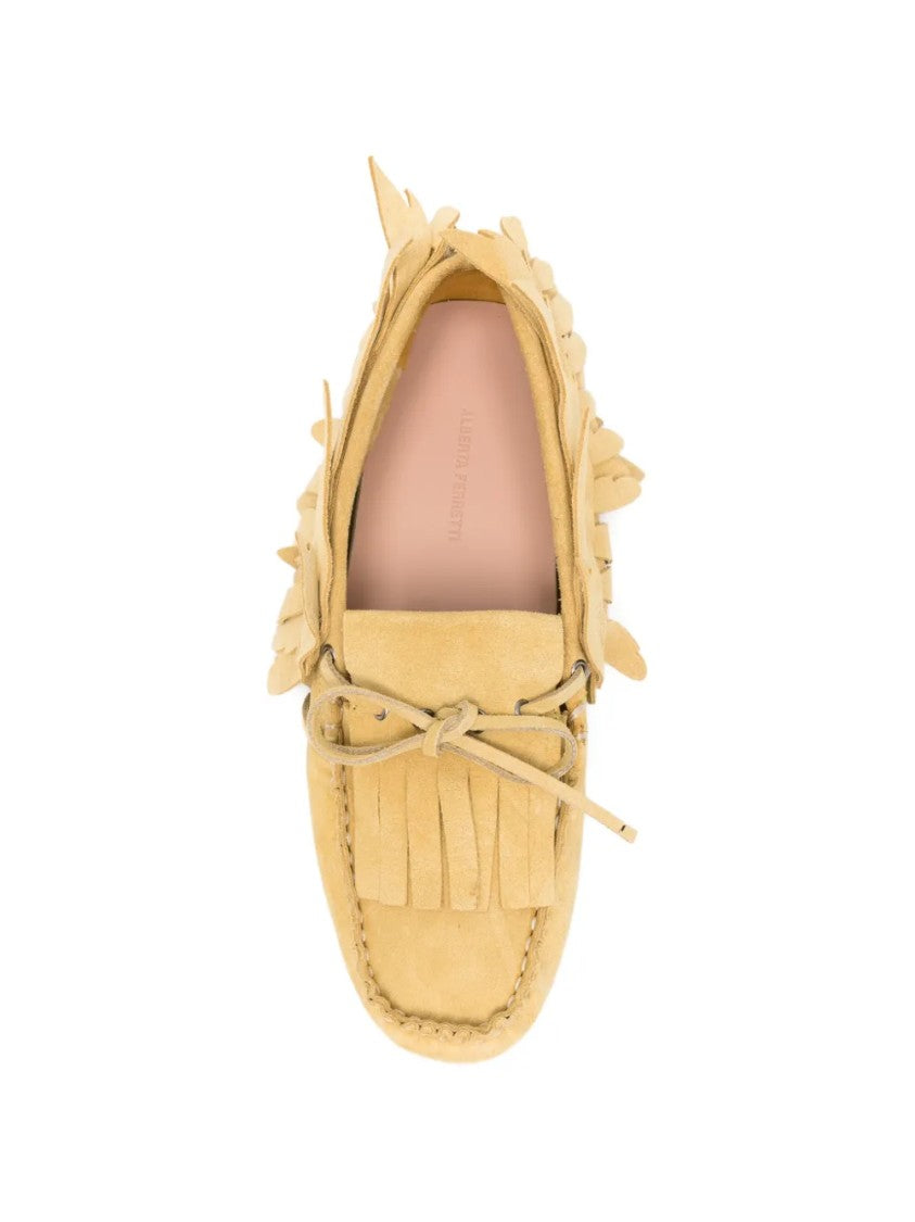 Alberta Ferretti Moccasin-Style Shoes With Layered Fringe And Bow Detail