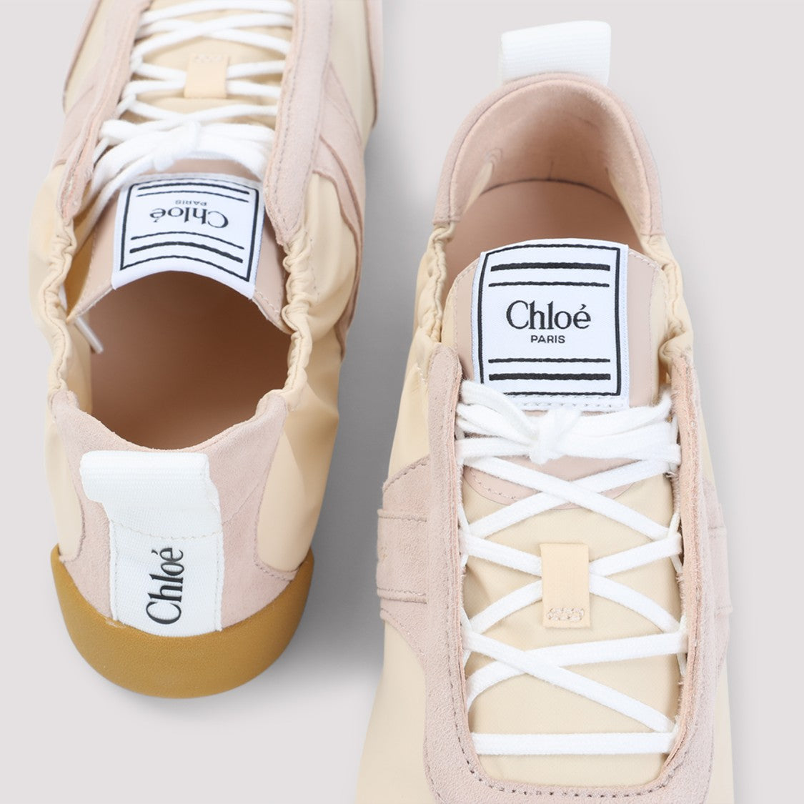Chloé Kick Beige Nylon Sneakers